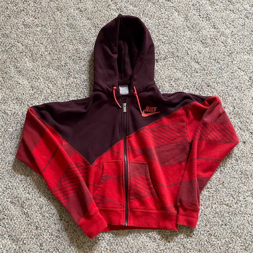 Nike Red Zip Up Hoodie Jacket Women’s Small